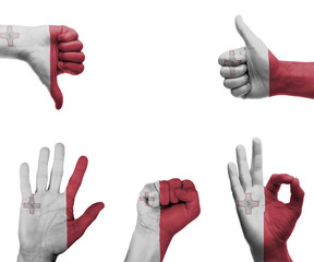 Hand set with the flag of Malta