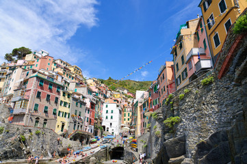 Village of Riomaggiore in Cinqueterre, Italy