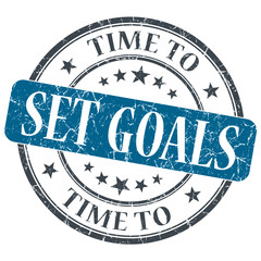 Time to set goals blue grunge textured vintagestamp