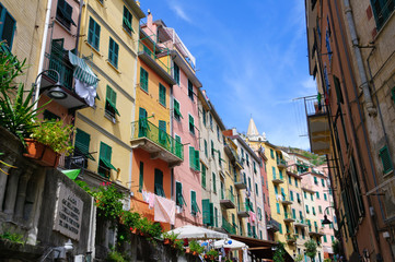 Village of Riomaggiore in Cinqueterre, Italy
