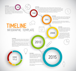 Obraz premium Infographic light timeline report template with circles