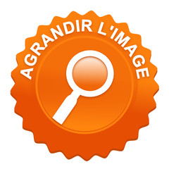 agrandir l'image sur bouton web denté orange