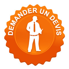 demander un devis sur bouton web denté orange