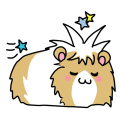 モルモットのイラスト／おやすみなさい