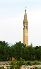 Bell Tower of the Church of the village NOVE near Bassano del Gr