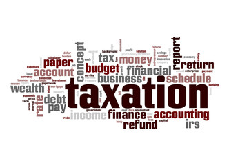 Taxation word cloud