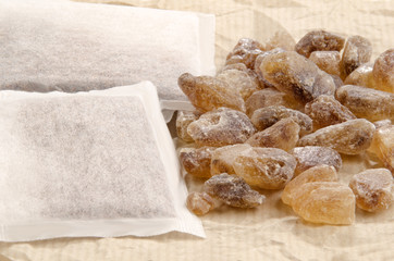 rock candy sugar and tea bags