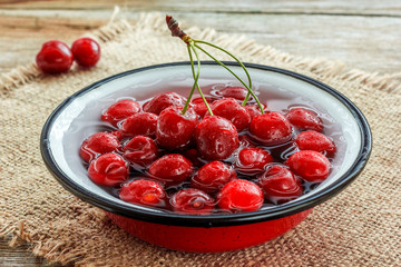 Cherries in water
