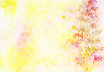 Colorful flower background made ​​with color filters, waterc
