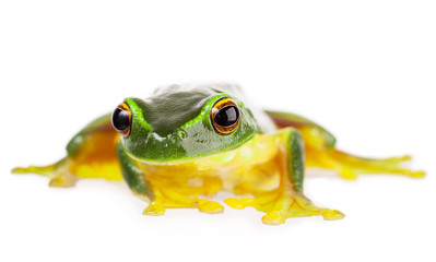 Green frog isolated on white