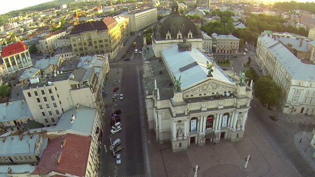 Opera Theatre Lviv Aerial view
