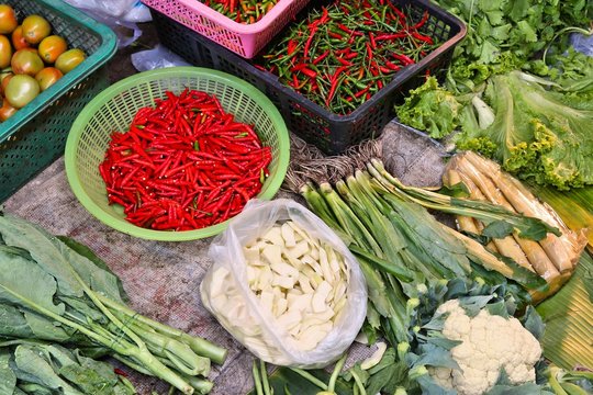 Vegetable market in Thailand