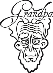 Faltiger Alter Opa mit Bart Gesicht