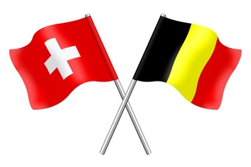 Flags : Switzerland and Belgium