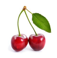 Cherry isolated on hite background.