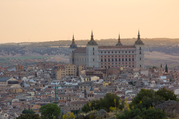Fototapeta na wymiar Historic town of Toledo with fortress Alcazar, Spain