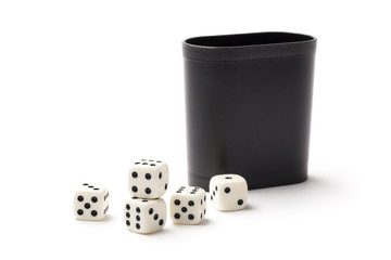 Dices and Cup - Stock Photo