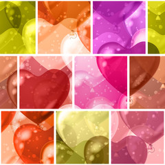 Seamless background with balloon hearts