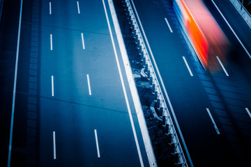 motion trucks on the freeway