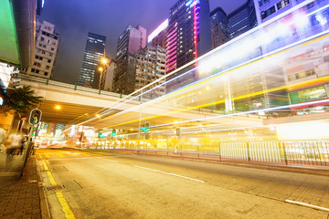 Fototapeta na wymiar traffic with blur light through city at night