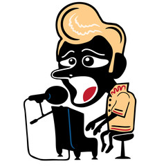 Rocker guy playing a piano