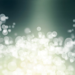 Dark green abstract blurred background with bokeh effect. Spring