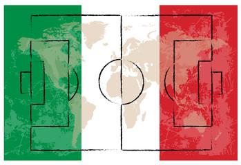 football court on italy flag background