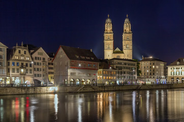 Fototapeta na wymiar Grossmunster church, Zurich