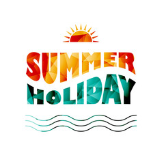 Vector colored summer holiday text