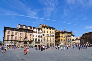 Fototapeta na wymiar Piazza della Signoria - Historic centre of Florence in Italy