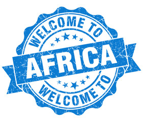 Obraz premium Welcome to Africa blue grungy vintage isolated seal