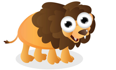 cute lion cartoon smiling