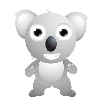Cute koala cartoon posing