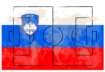 football court on Slovenia flag background
