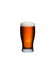 Glass of beer isolated on a white background
