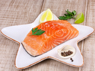 Fresh salmon with spices