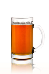 Glass of beer isolated on a white background