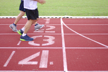 abstract success cross finish line, runner on track