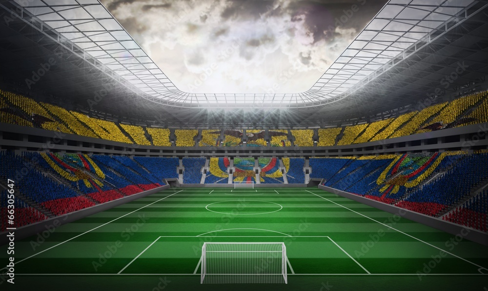 Poster composite image of digitally generated ecuador national flag