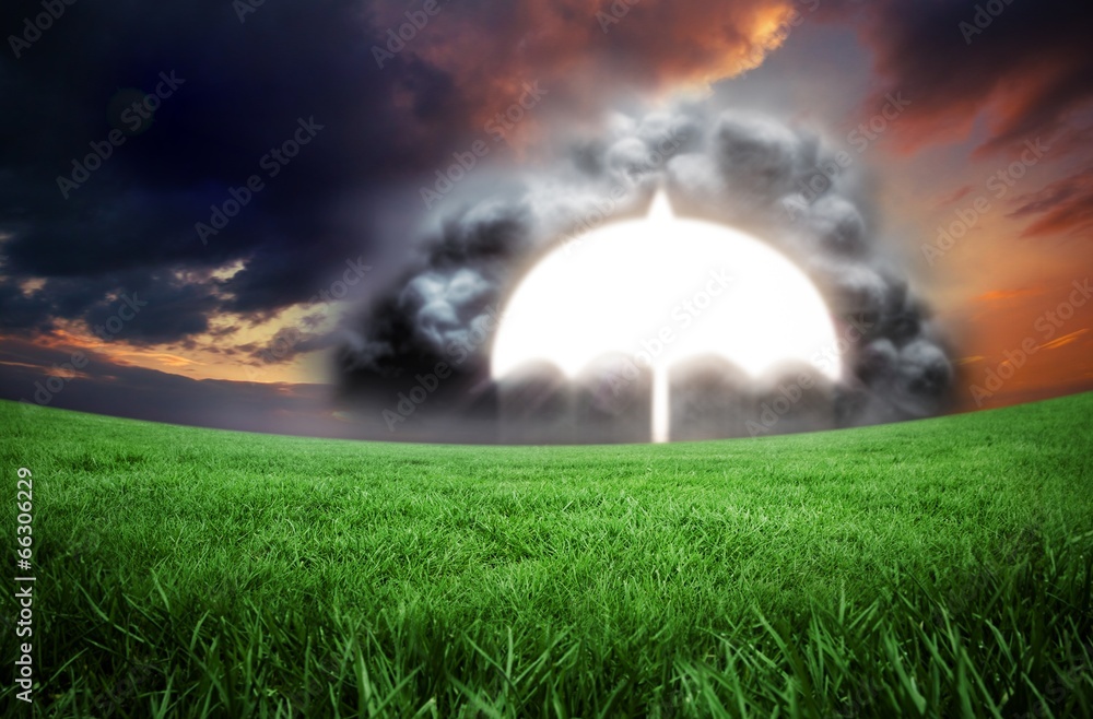 Aufkleber composite image of umbrella in cloud