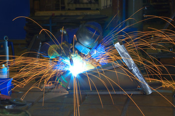 Welder at the factory