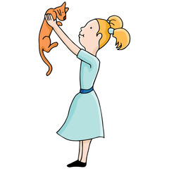 Cat and Girl