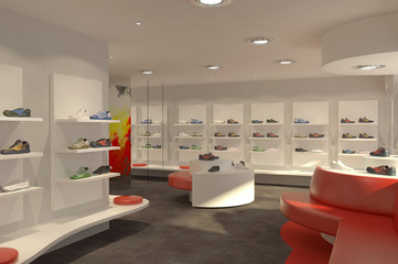 Magasin de chaussures - obrazy, fototapety, plakaty