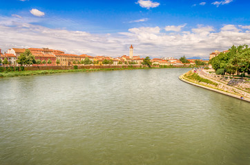 Fototapeta premium View Over Adige River in Verona, Italy