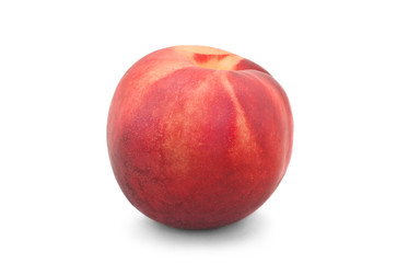 Red peach isolated on white