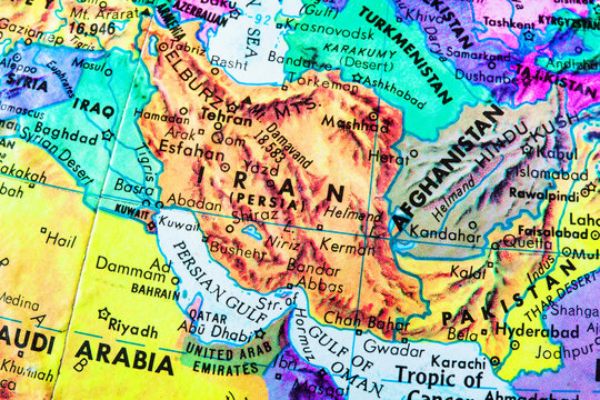 Iran Globe Map Close-Up