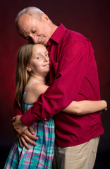 Grandfather with granddaughter