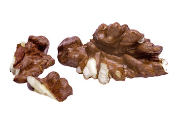 Walnuts isolated on white background.