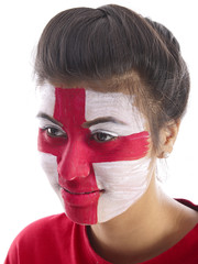 girl with english flag face painting