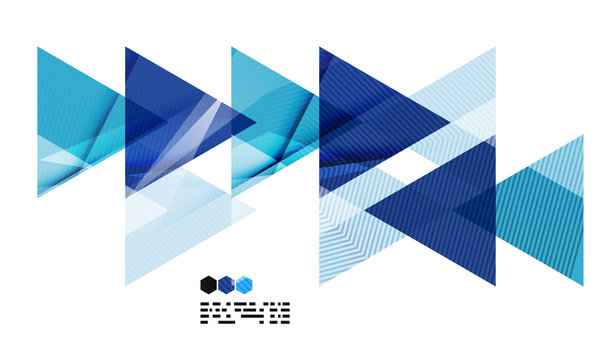 Bright blue geometric modern design template
